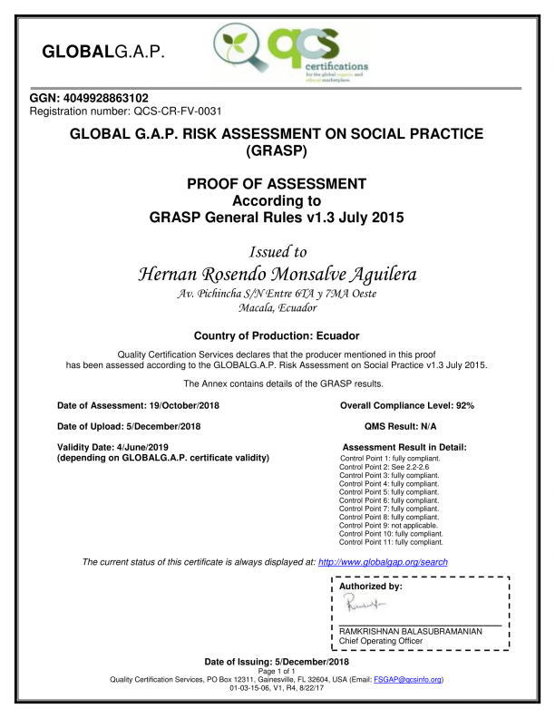 Hernan Monsalve GGAP GRASP Cert-1